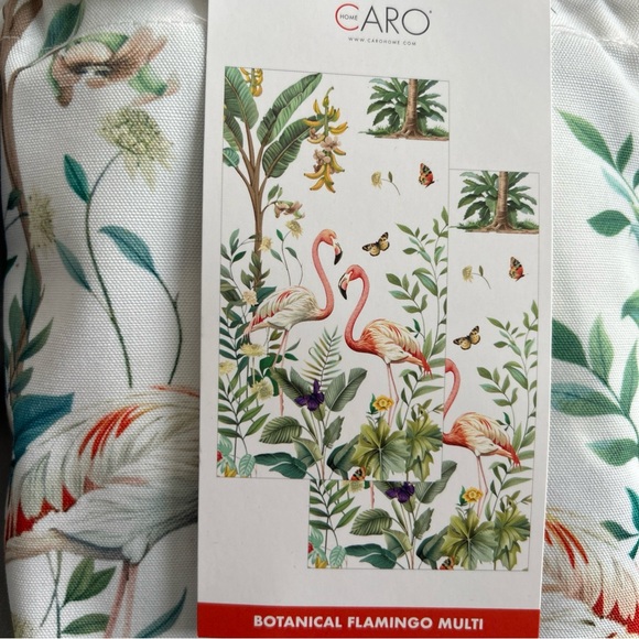 CARO SAND FREE BEACH TOWEL Botanical Flamingo 40” X 72” Reversible Butterfly NWT - Picture 1 of 5